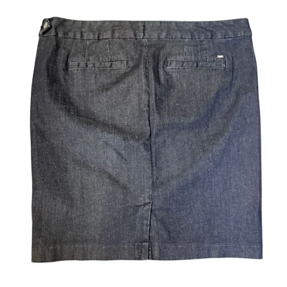 Tommy Hilfiger Classic Denim Skirt Stretch Knee Length Sz. 12
